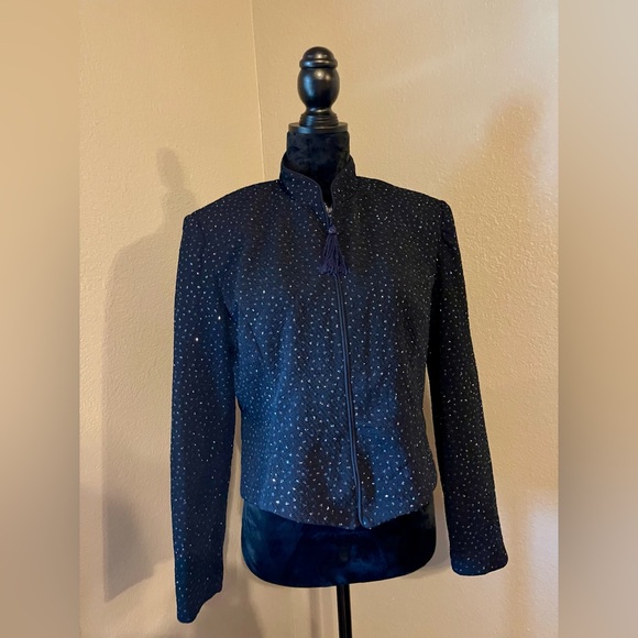 Jessica Howard Jacket Royal Blue with Black Size 14 - Picture 11 of 12